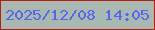文字の大きさ：2、枠の色：b81c17、背景の色：aab8b2、文字の色：5567e8 無料ブログパーツのブログ時計