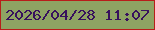 文字の大きさ：2、枠の色：b81d1a、背景の色：8ea363、文字の色：37115d 無料ブログパーツのブログ時計