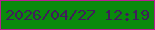 文字の大きさ：4、枠の色：b81e91、背景の色：0a8a0c、文字の色：411c5b 無料ブログパーツのブログ時計