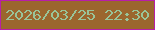 文字の大きさ：5、枠の色：b81ea8、背景の色：9b662e、文字の色：99c499 無料ブログパーツのブログ時計