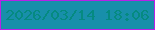 文字の大きさ：5、枠の色：b821e7、背景の色：188faa、文字の色：058a81 無料ブログパーツのブログ時計