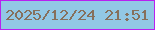 文字の大きさ：5、枠の色：b821f0、背景の色：92c8e5、文字の色：86705c 無料ブログパーツのブログ時計