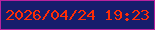 文字の大きさ：1、枠の色：b8229e、背景の色：171d6c、文字の色：ff2d06 無料ブログパーツのブログ時計