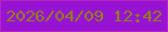 文字の大きさ：4、枠の色：b822bd、背景の色：9613d4、文字の色：928313 無料ブログパーツのブログ時計