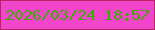 文字の大きさ：5、枠の色：b82466、背景の色：f145ca、文字の色：39ad03 無料ブログパーツのブログ時計