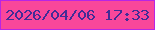文字の大きさ：3、枠の色：b825e4、背景の色：f9479a、文字の色：432c96 無料ブログパーツのブログ時計