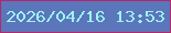 文字の大きさ：2、枠の色：b8266a、背景の色：5b76ba、文字の色：9df3f2 無料ブログパーツのブログ時計