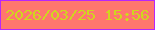 文字の大きさ：1、枠の色：b826fa、背景の色：ff776e、文字の色：d0d61e 無料ブログパーツのブログ時計
