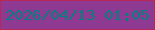 文字の大きさ：3、枠の色：b82756、背景の色：8e3992、文字の色：057f7e 無料ブログパーツのブログ時計