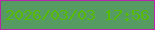 文字の大きさ：3、枠の色：b827aa、背景の色：569b61、文字の色：55bc03 無料ブログパーツのブログ時計