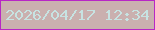 文字の大きさ：2、枠の色：b827c5、背景の色：cab0af、文字の色：c7e3e2 無料ブログパーツのブログ時計