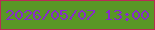 文字の大きさ：1、枠の色：b82c55、背景の色：599726、文字の色：872acc 無料ブログパーツのブログ時計