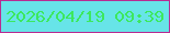 文字の大きさ：4、枠の色：b82c92、背景の色：67e4e8、文字の色：3ce85e 無料ブログパーツのブログ時計