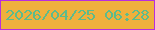 文字の大きさ：1、枠の色：b82edd、背景の色：efb03d、文字の色：5dbb8c 無料ブログパーツのブログ時計