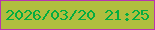 文字の大きさ：1、枠の色：b834b1、背景の色：b0be3f、文字の色：03ad41 無料ブログパーツのブログ時計