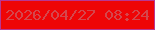 文字の大きさ：2、枠の色：b83793、背景の色：ee0507、文字の色：d5464c 無料ブログパーツのブログ時計