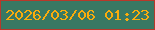 文字の大きさ：1、枠の色：b8382a、背景の色：387863、文字の色：faac0c 無料ブログパーツのブログ時計