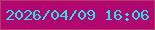 文字の大きさ：5、枠の色：b83866、背景の色：b00670、文字の色：2ce0ec 無料ブログパーツのブログ時計