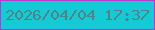 文字の大きさ：2、枠の色：b838d3、背景の色：13cad5、文字の色：4e8388 無料ブログパーツのブログ時計