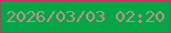 文字の大きさ：4、枠の色：b83a5e、背景の色：06a546、文字の色：bb9192 無料ブログパーツのブログ時計