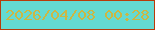 文字の大きさ：4、枠の色：b83b0a、背景の色：64dad2、文字の色：ccb743 無料ブログパーツのブログ時計