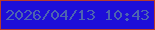 文字の大きさ：5、枠の色：b83b2b、背景の色：1e0ed8、文字の色：4d63b1 無料ブログパーツのブログ時計