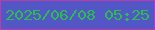 文字の大きさ：2、枠の色：b83dac、背景の色：5356c5、文字の色：29be4d 無料ブログパーツのブログ時計