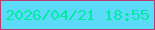 文字の大きさ：5、枠の色：b83e6e、背景の色：5bdbf8、文字の色：00eaa3 無料ブログパーツのブログ時計