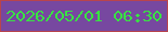文字の大きさ：4、枠の色：b8444d、背景の色：7748a0、文字の色：39e243 無料ブログパーツのブログ時計