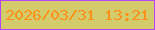 文字の大きさ：1、枠の色：b844fa、背景の色：d3cb6c、文字の色：fe9218 無料ブログパーツのブログ時計