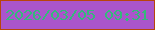 文字の大きさ：2、枠の色：b8450c、背景の色：aa55cb、文字の色：34b97b 無料ブログパーツのブログ時計