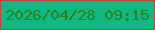 文字の大きさ：4、枠の色：b84740、背景の色：13b783、文字の色：27831e 無料ブログパーツのブログ時計