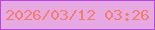 文字の大きさ：1、枠の色：b847e0、背景の色：e6a9e2、文字の色：f17d6a 無料ブログパーツのブログ時計
