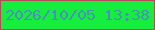 文字の大きさ：5、枠の色：b8495b、背景の色：16ee3d、文字の色：4a8fbd 無料ブログパーツのブログ時計