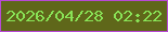 文字の大きさ：5、枠の色：b849d5、背景の色：5f671a、文字の色：89e356 無料ブログパーツのブログ時計