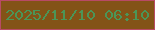 文字の大きさ：4、枠の色：b84a65、背景の色：835317、文字の色：4b9557 無料ブログパーツのブログ時計