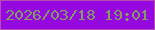文字の大きさ：5、枠の色：b84baf、背景の色：9508e0、文字の色：819d63 無料ブログパーツのブログ時計