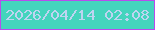 文字の大きさ：4、枠の色：b84bed、背景の色：44d4bd、文字の色：bed4f1 無料ブログパーツのブログ時計