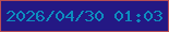 文字の大きさ：2、枠の色：b84e54、背景の色：241884、文字の色：0d8dbf 無料ブログパーツのブログ時計
