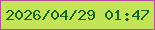 文字の大きさ：2、枠の色：b84ea4、背景の色：c4e458、文字の色：186726 無料ブログパーツのブログ時計