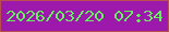 文字の大きさ：5、枠の色：b84f4e、背景の色：9d19ac、文字の色：63f15b 無料ブログパーツのブログ時計