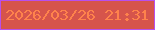 文字の大きさ：2、枠の色：b84fec、背景の色：d6544b、文字の色：fe824c 無料ブログパーツのブログ時計