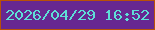 文字の大きさ：4、枠の色：b85107、背景の色：672791、文字の色：5edfd7 無料ブログパーツのブログ時計