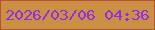 文字の大きさ：4、枠の色：b85142、背景の色：cc9042、文字の色：902dec 無料ブログパーツのブログ時計