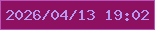 文字の大きさ：4、枠の色：b851b8、背景の色：8e1061、文字の色：b49af1 無料ブログパーツのブログ時計