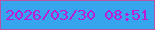 文字の大きさ：1、枠の色：b853a6、背景の色：37a5ee、文字の色：bd1cd6 無料ブログパーツのブログ時計