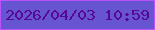 文字の大きさ：1、枠の色：b853fb、背景の色：6754d1、文字の色：560892 無料ブログパーツのブログ時計