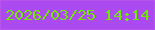 文字の大きさ：5、枠の色：b854eb、背景の色：ab4af0、文字の色：70e702 無料ブログパーツのブログ時計