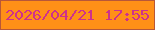 文字の大きさ：5、枠の色：b85738、背景の色：ff9017、文字の色：ce318c 無料ブログパーツのブログ時計