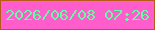 文字の大きさ：4、枠の色：b85a17、背景の色：ff5dcc、文字の色：64fba4 無料ブログパーツのブログ時計